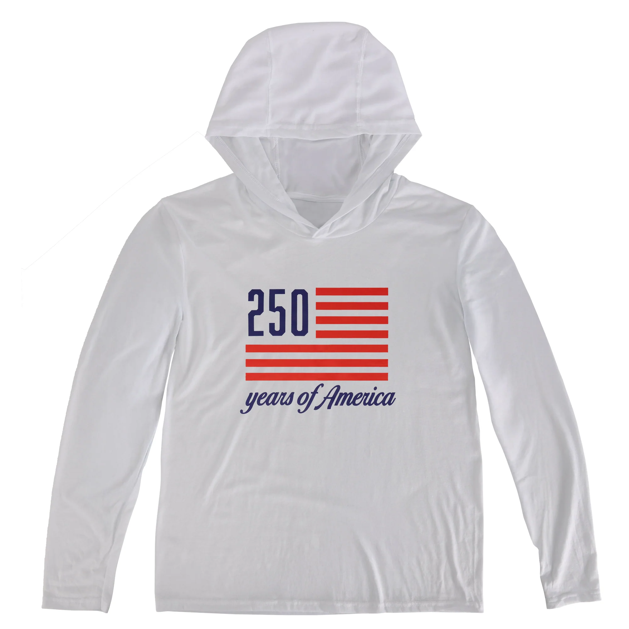 250th Anniversary Transfer Print Men's Hooded Long Sleeve Shirt