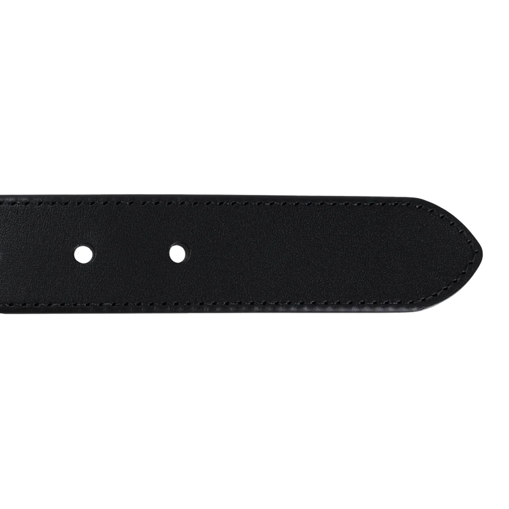 Back9 Embroidered Belt - Black Leather - Image 4