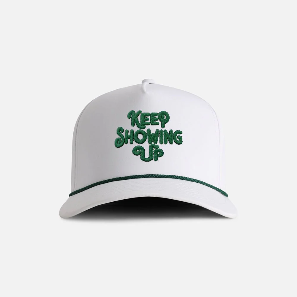 "Keep Showing Up" 3D Embroidered 5-Panel Performance Rope Hat - Image 6