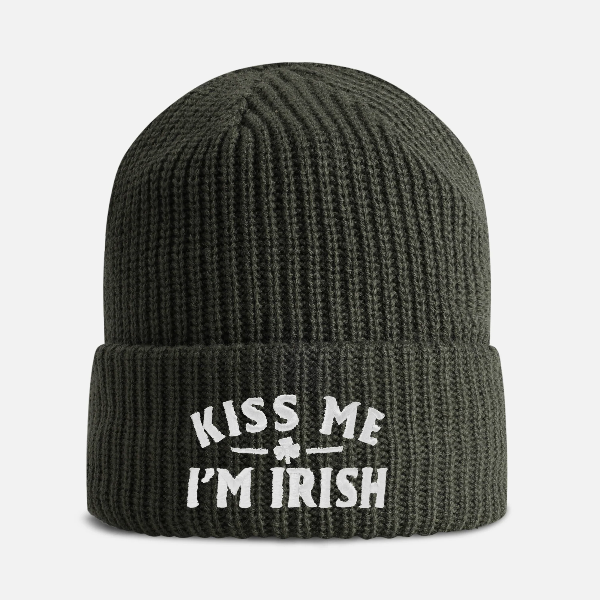 "Kiss Me, I'm Irish" Knit Beanie