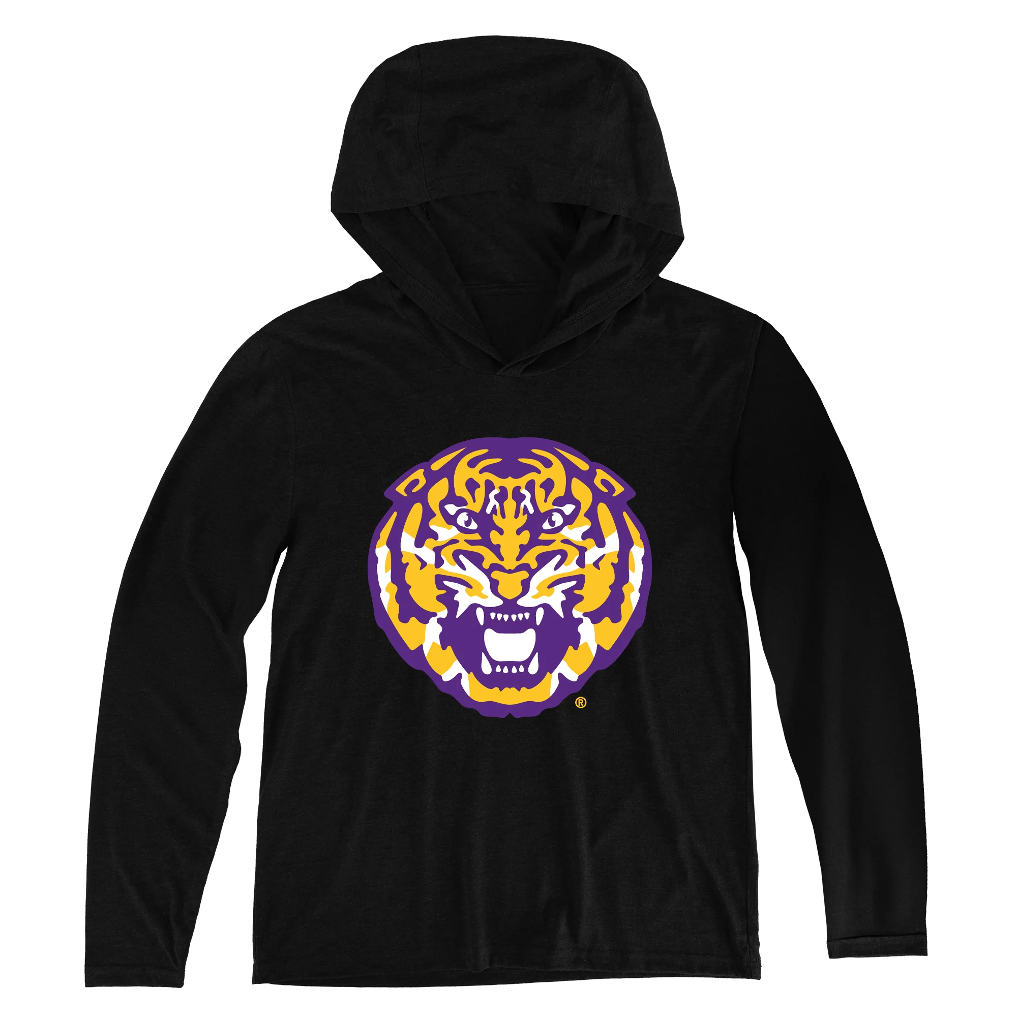Louisiana State University "Tiger Head" Men's Long Sleeve Hooded T-Shirt