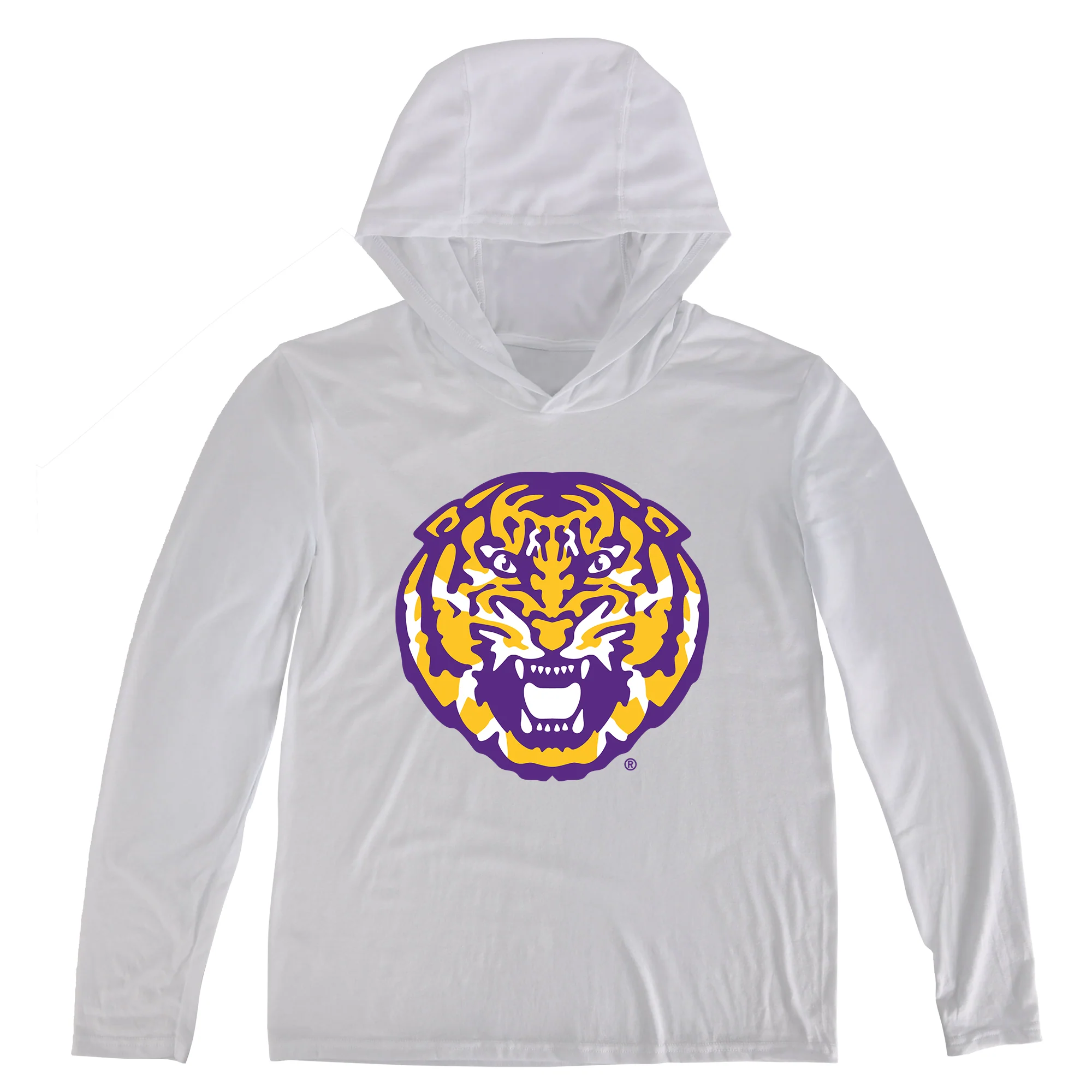 Louisiana State University "Tiger Head" Men's Long Sleeve Hooded T-Shirt - Image 2