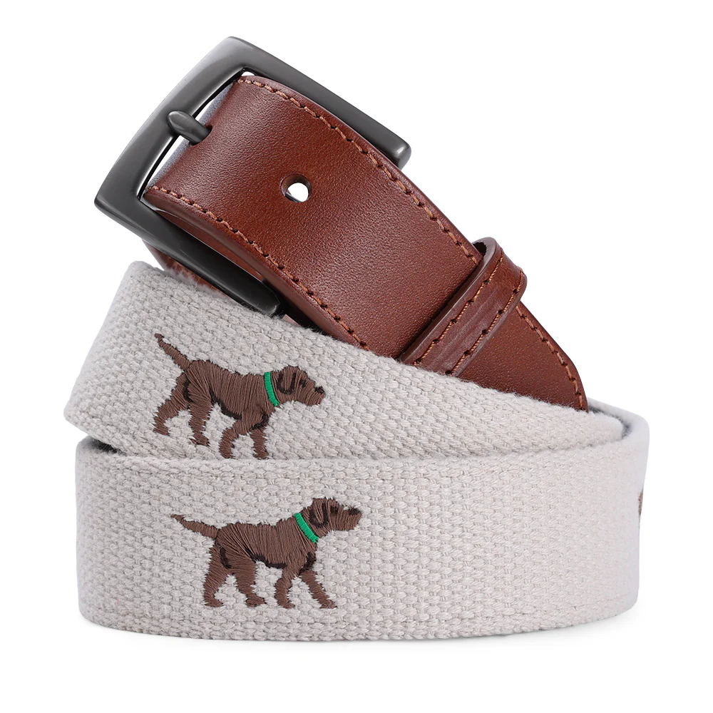 The Chocolate Labrador Retriever - Embroidered Imperial Belt